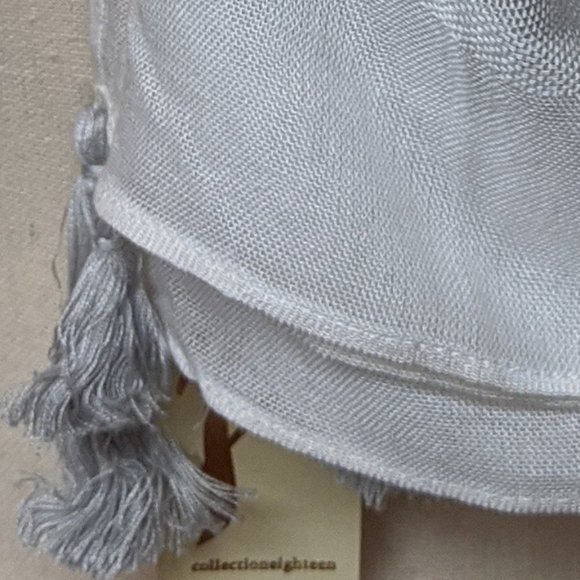 COLLECTION XIIX NEUTRAL POPPING STRIPES Wrap Scarf - Picture 8 of 10